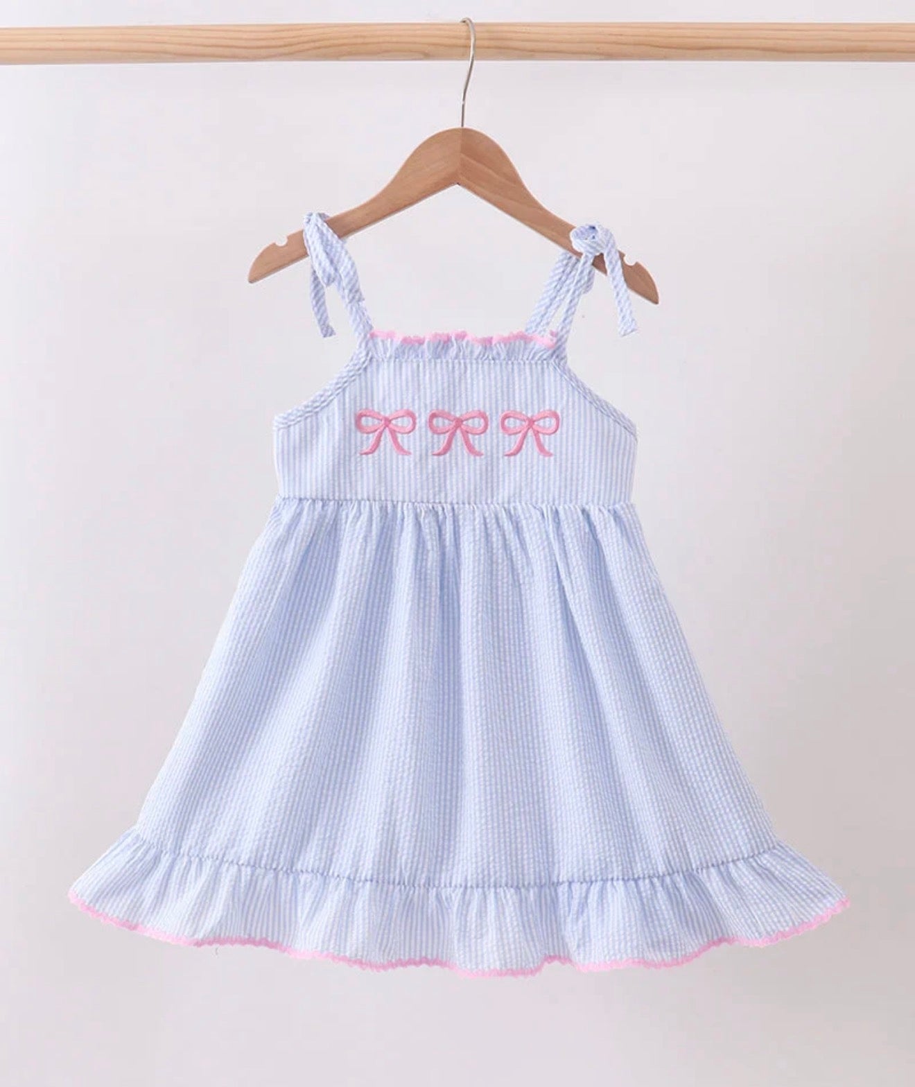 Blue Stripe Bow Dress