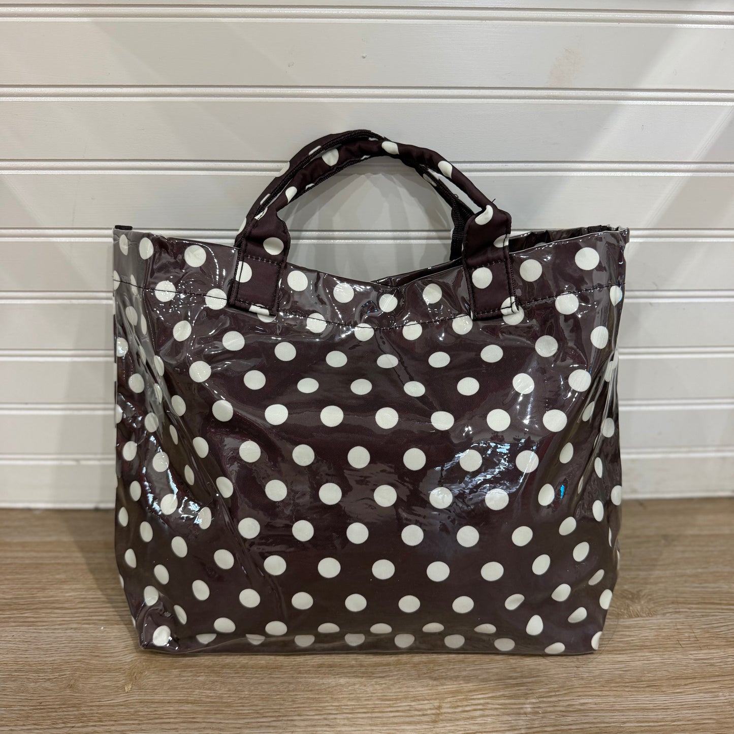 Brown & Off-White Polka Dot Tote
