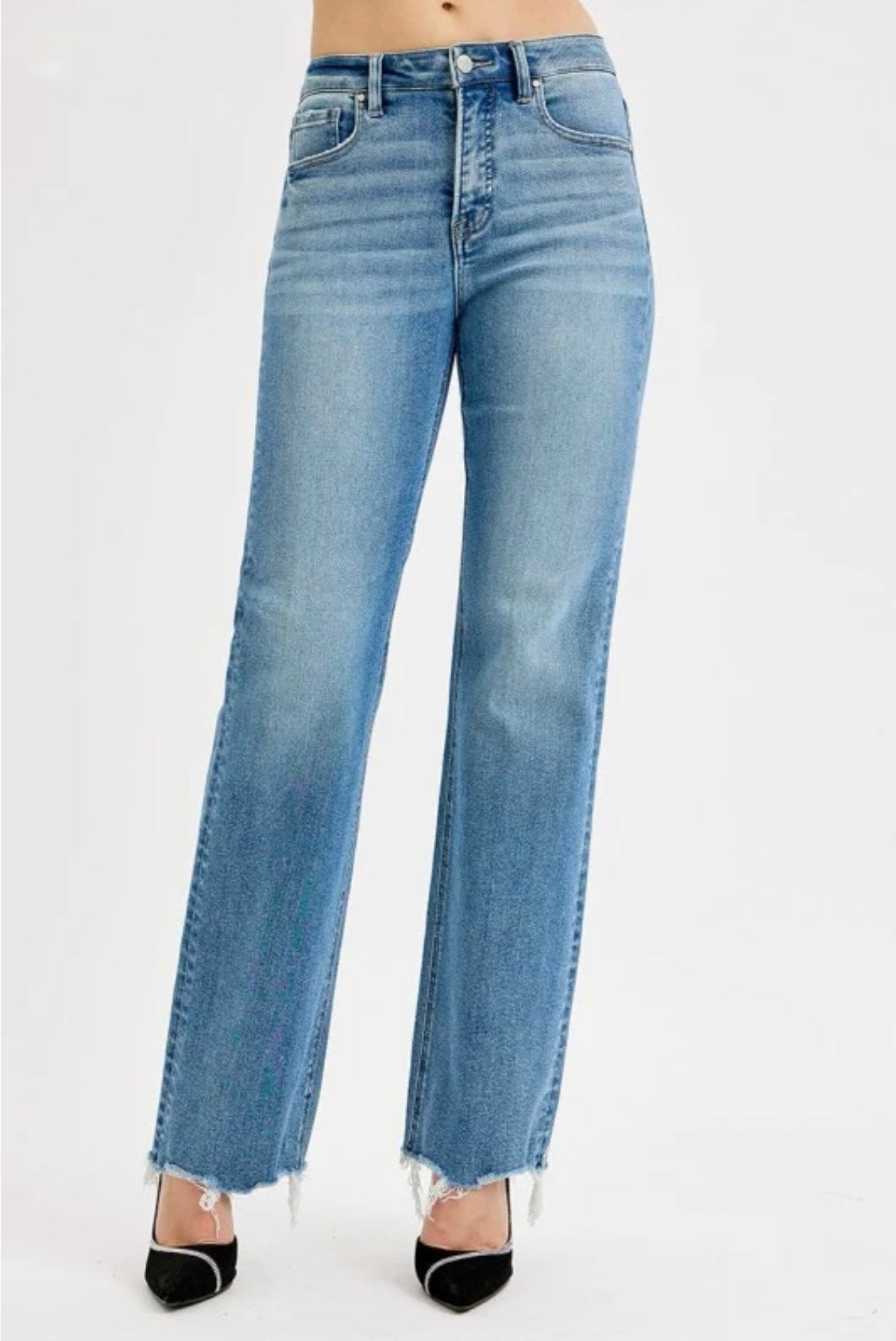 Risen Tummy Control High Rise Raw Cut Hem