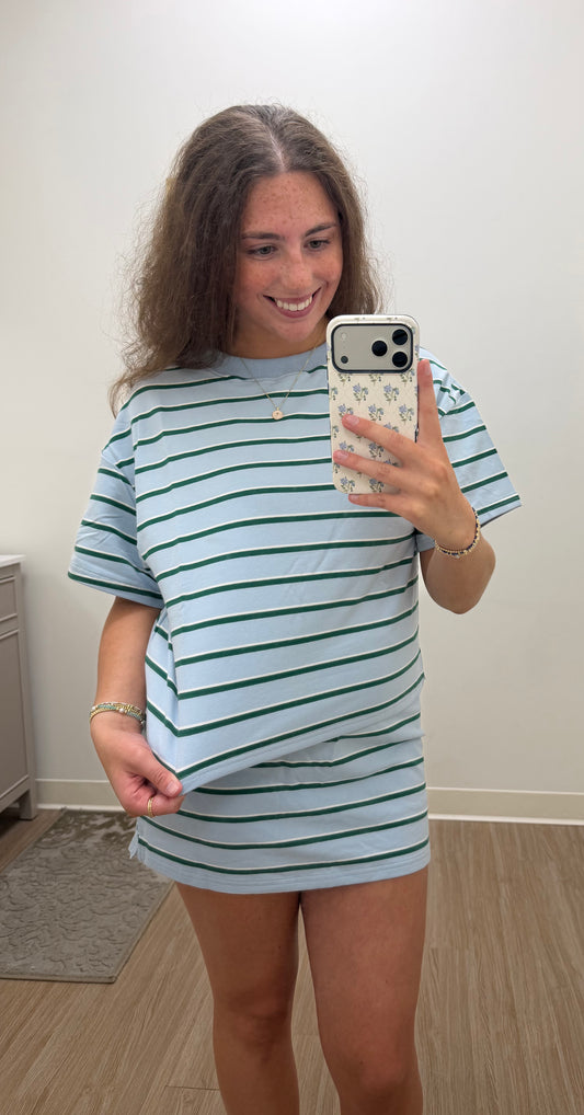 Green & Blue Skort Set