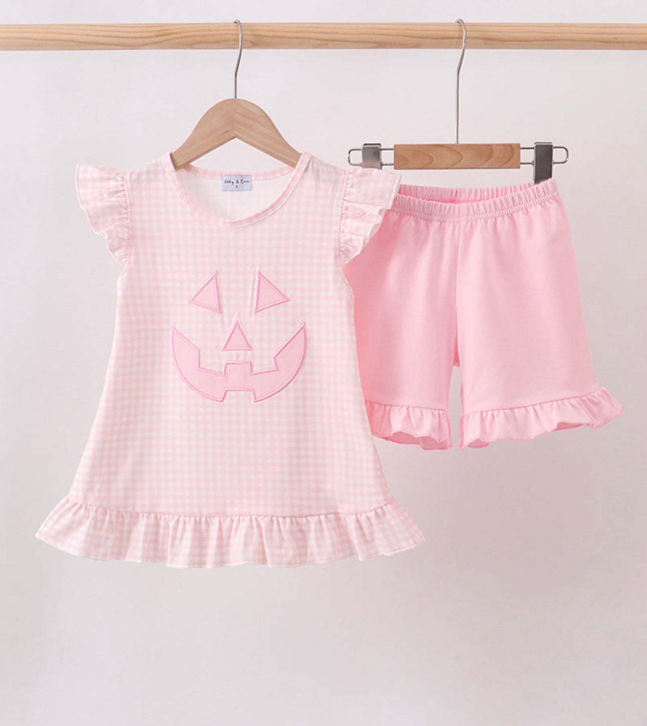 Pumpkin Face Girl Short Set