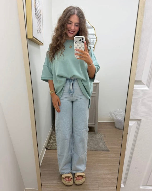 Sage Scuba Side Slit Top