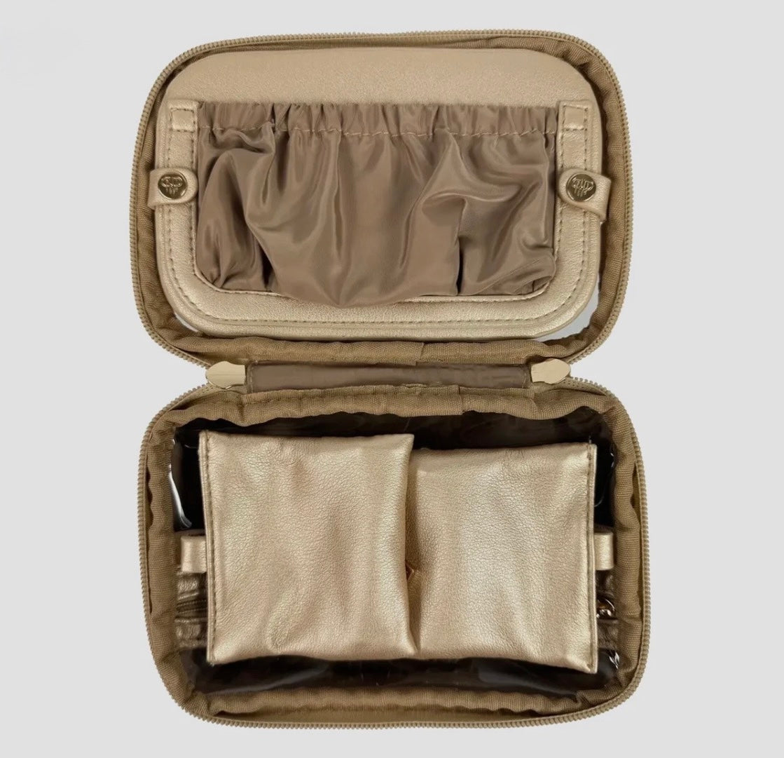 Littmini Gold Luster Lighted Mirror Case