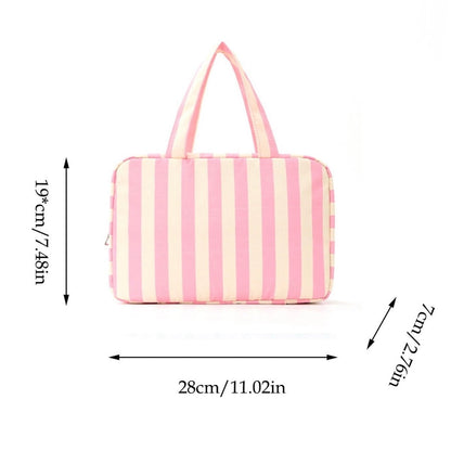Pink Striped Shower Bag