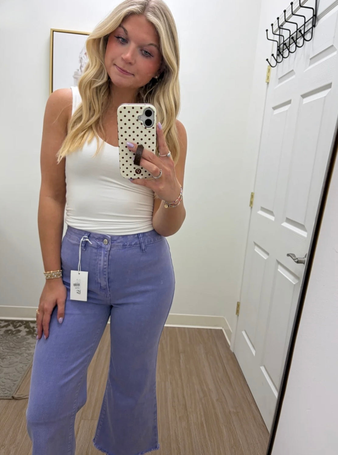 Lavender Acid Wash Frayed Jeans