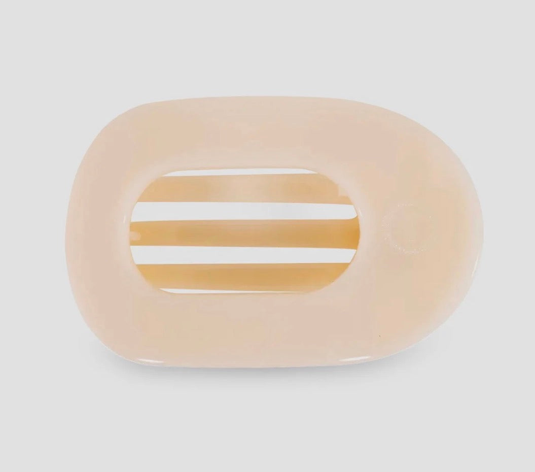 Large Beige Round Flat Hair Clip