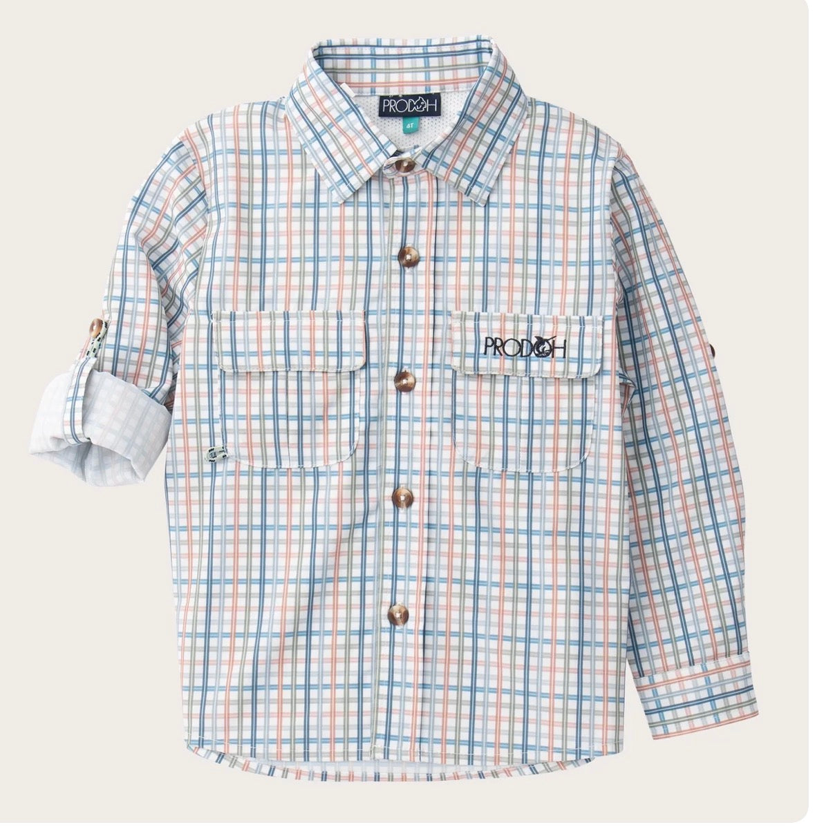 Long Sleeve Performance Shirt in Sullivan Island Blue Plaid