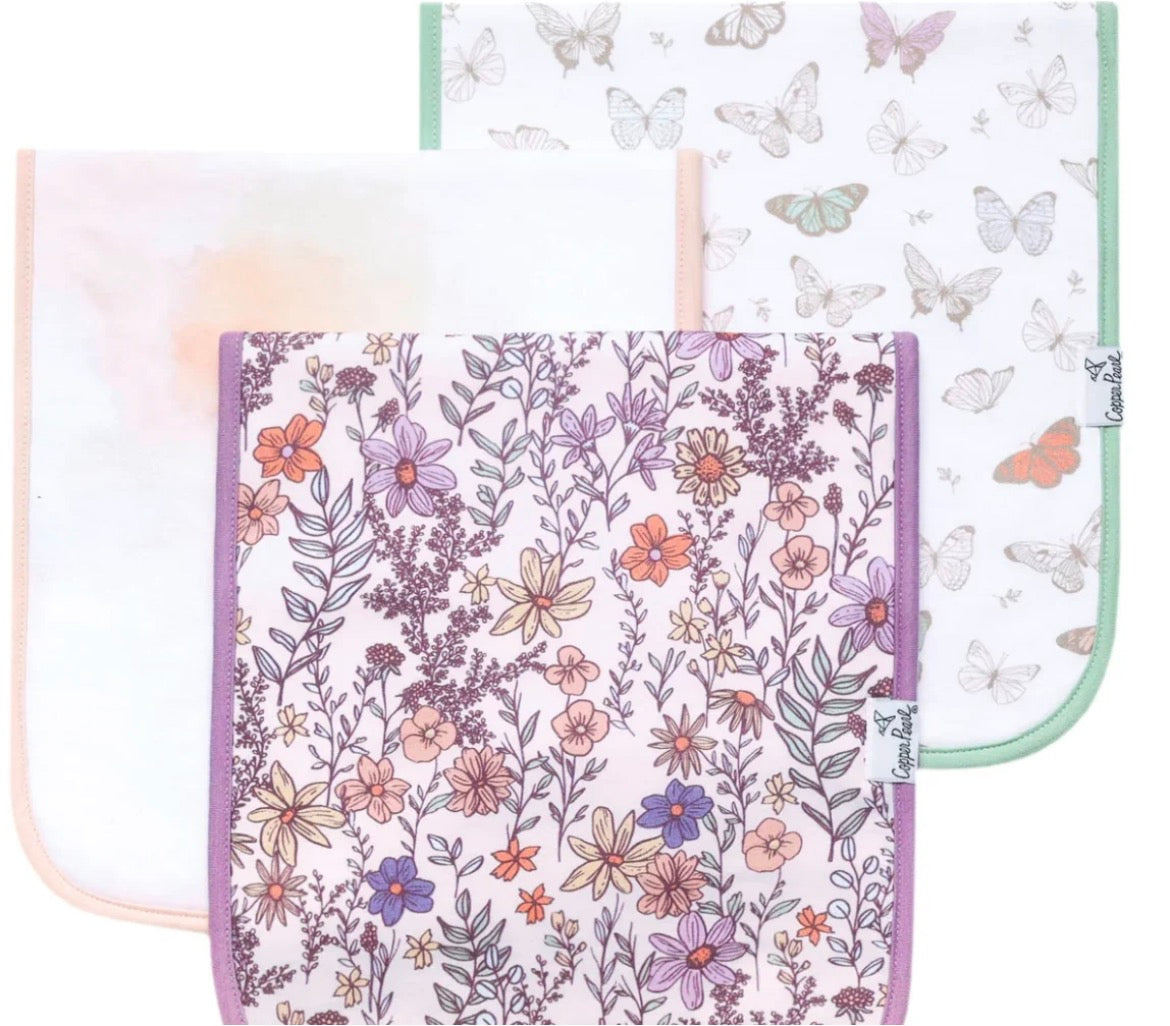 3 Pack Premium Burp Cloths | Floral
