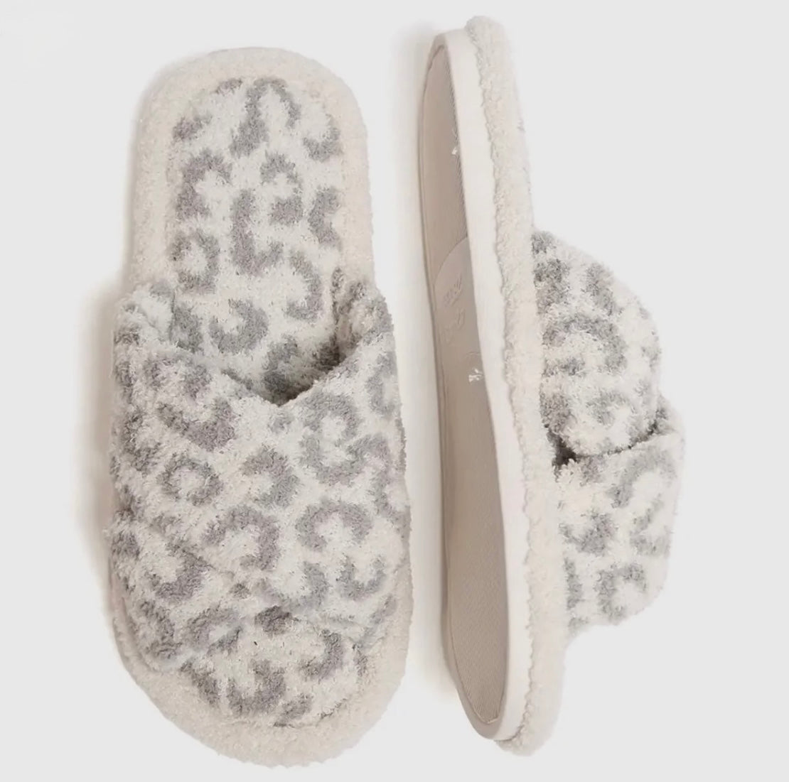 Gray Cheetah Slippers