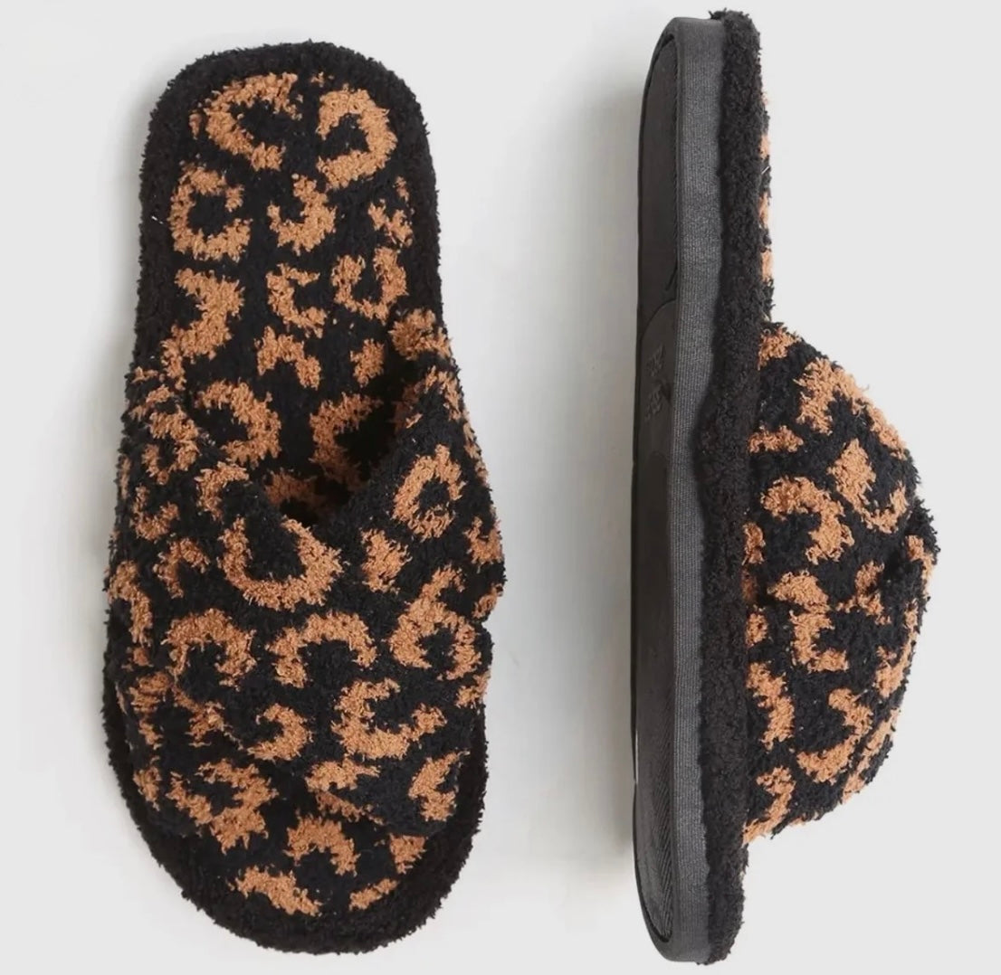 Mocha Cheetah Slippers