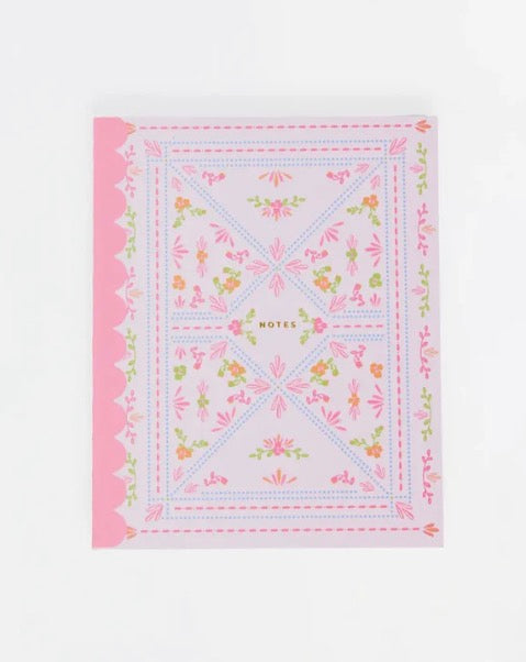 Floral Stitch Scallop Notebook
