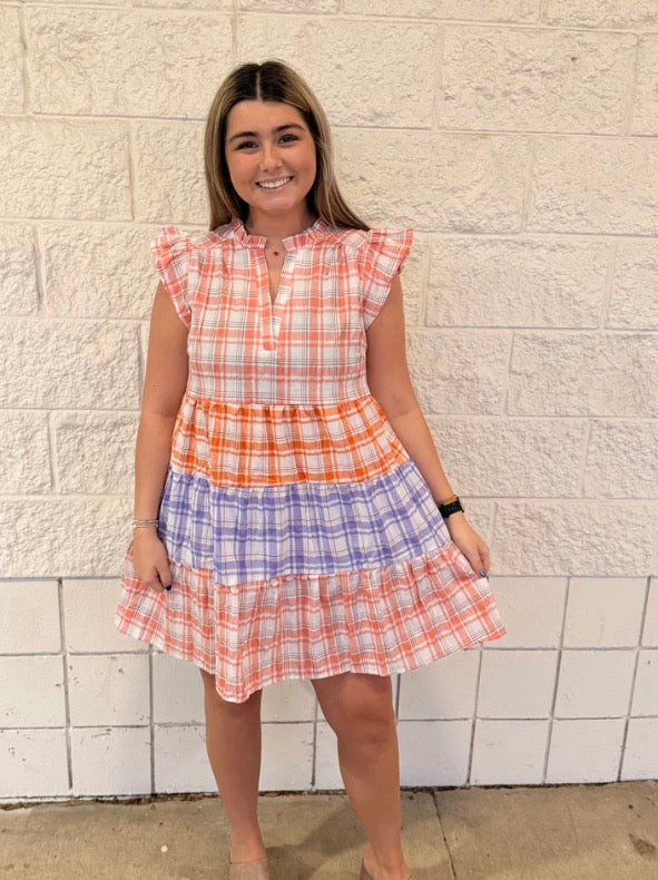 Sherbert Swirl Gingham Dress