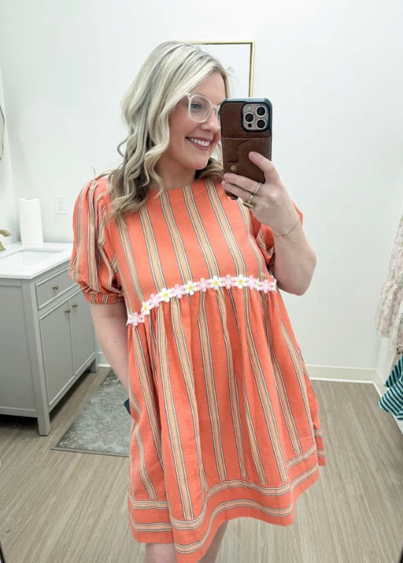 Tangerine Daisy Dress