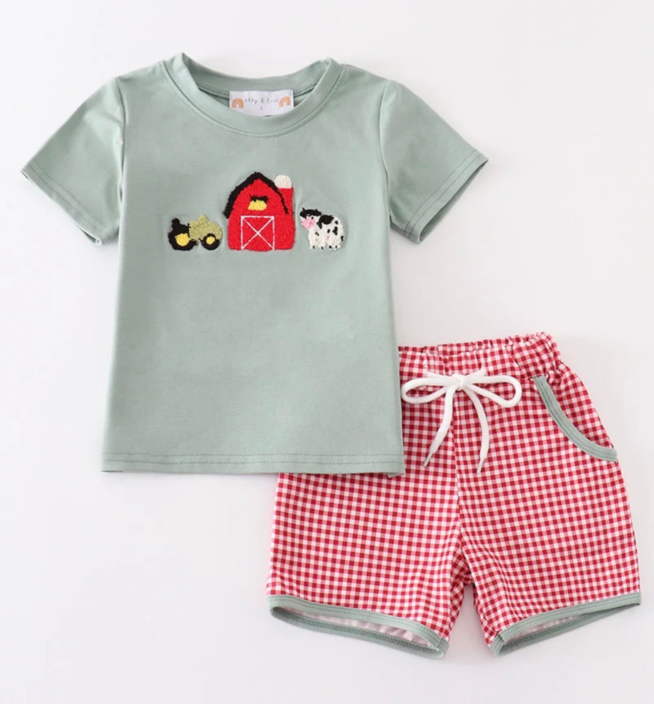 Green Farm French Knot Short Set