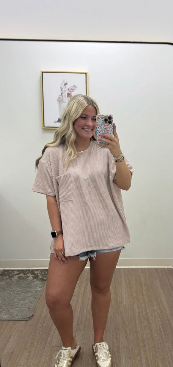 Ribbed Mocha Ash Top