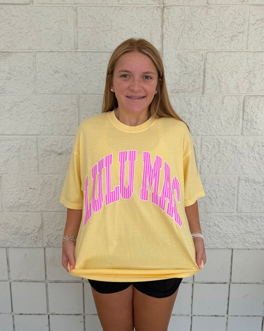 Yellow & Pink Stripe Tee | Lulu Mac