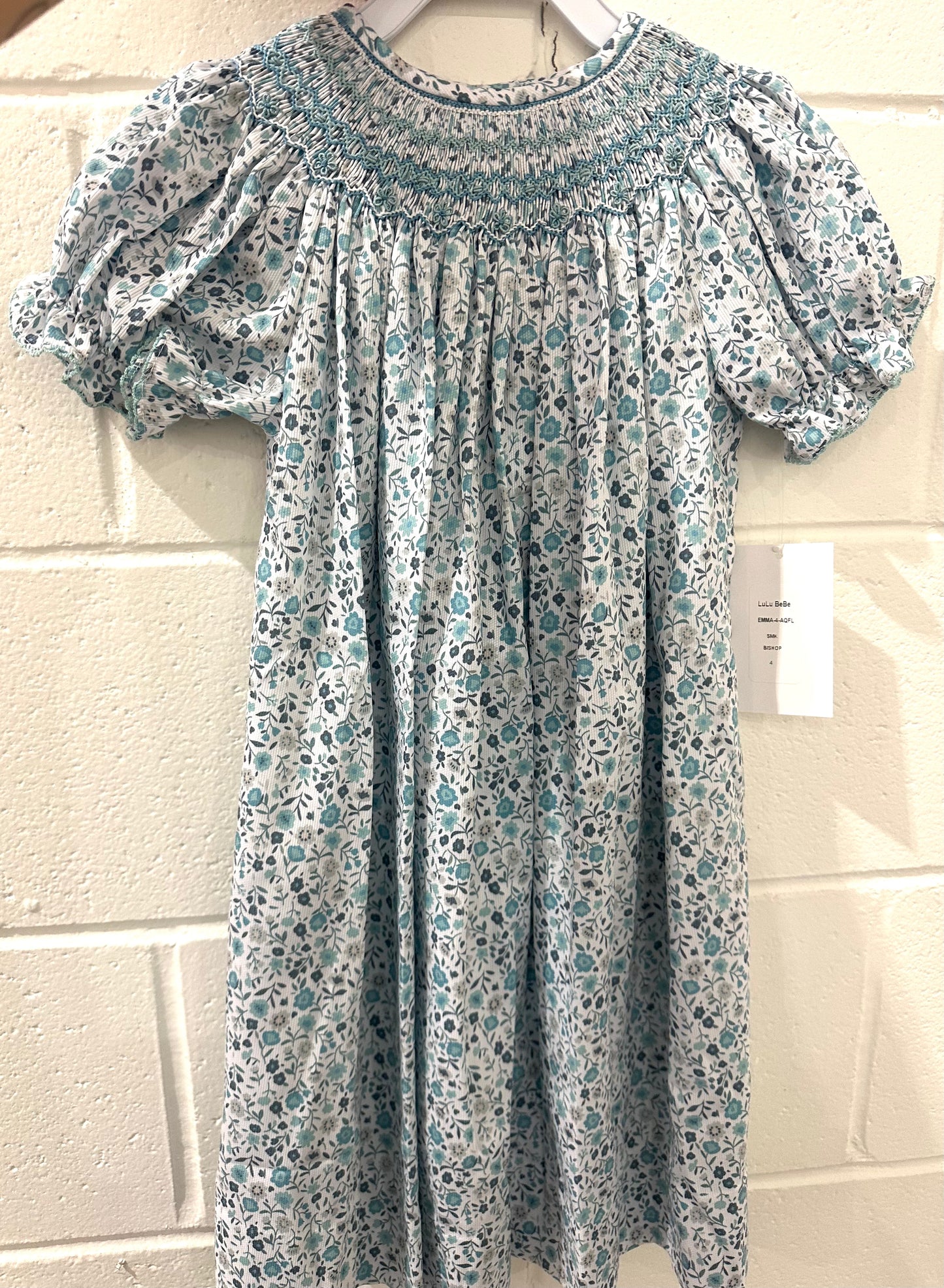 Lulu Bebe Smock Aqua Floral