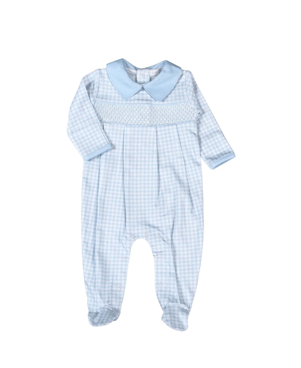 BLUE SAMUEL HAND SMOCK FOOTIE