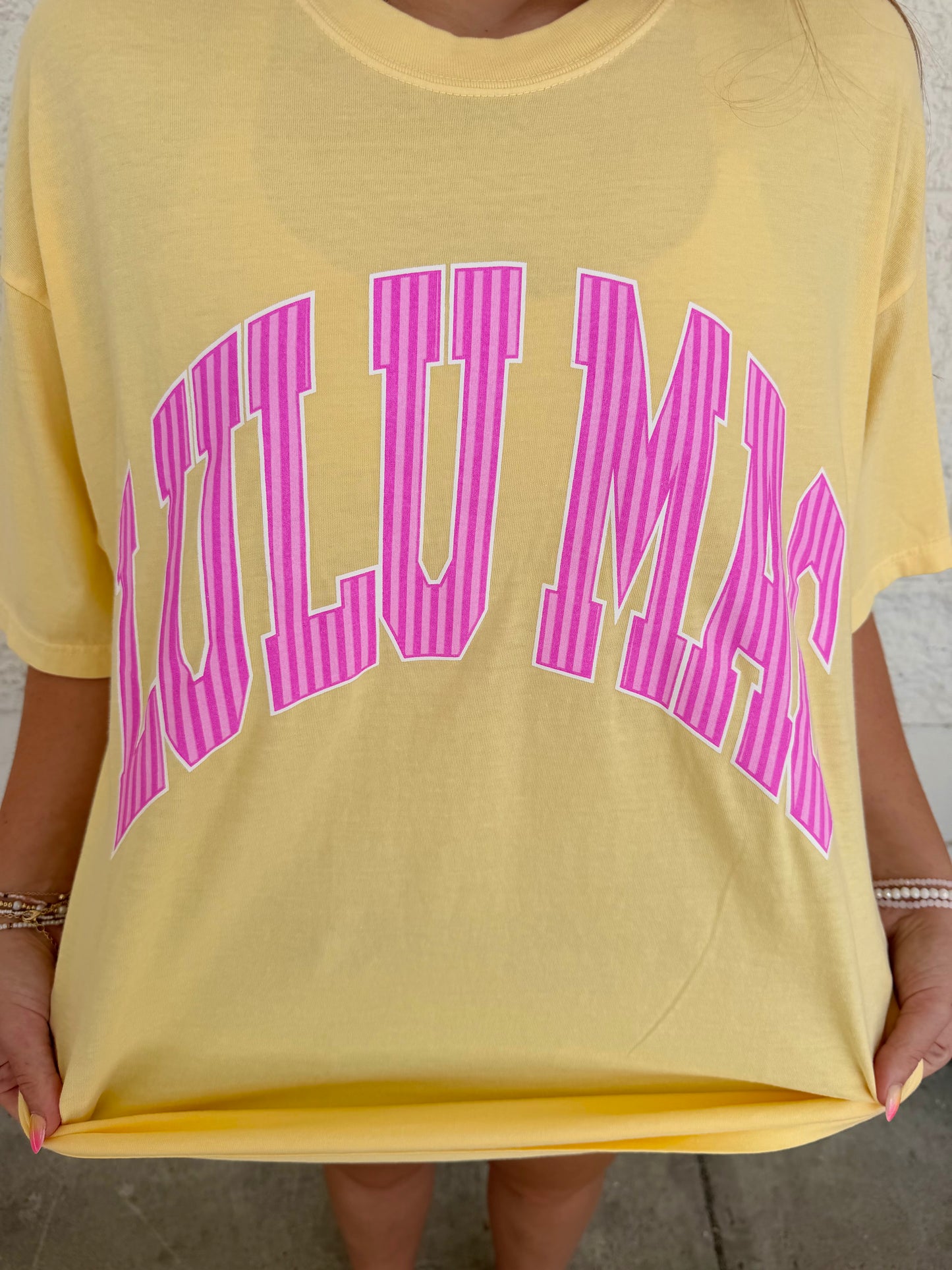 Yellow & Pink Stripe Tee | Lulu Mac