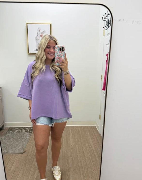 Lavender Scuba Slide Slit Top