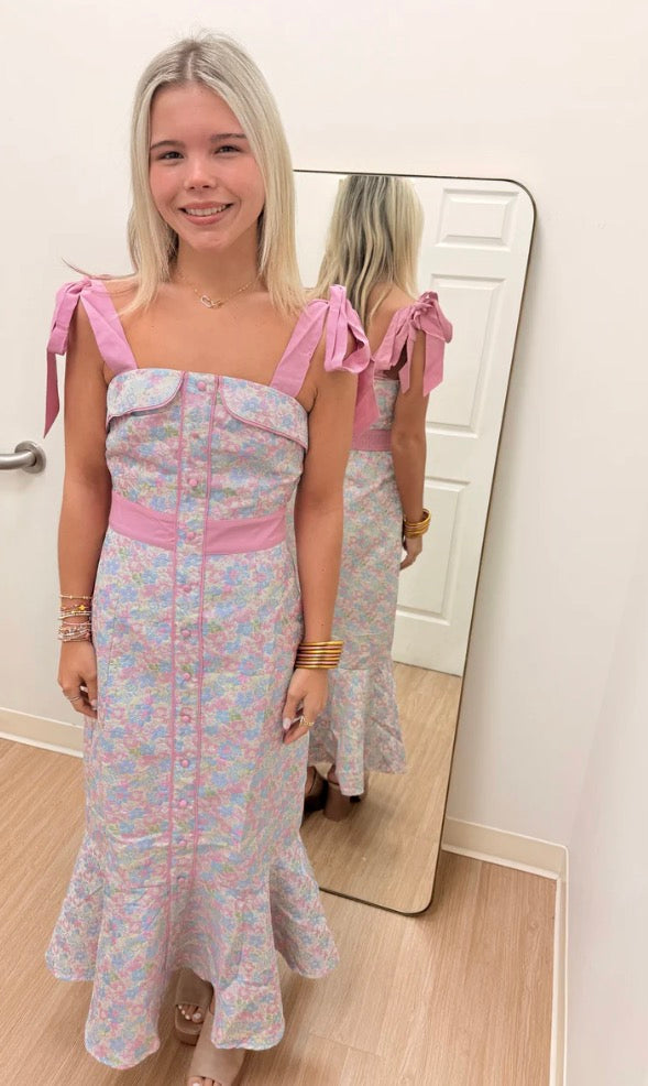 Ditzy Floral Jacquard Dress