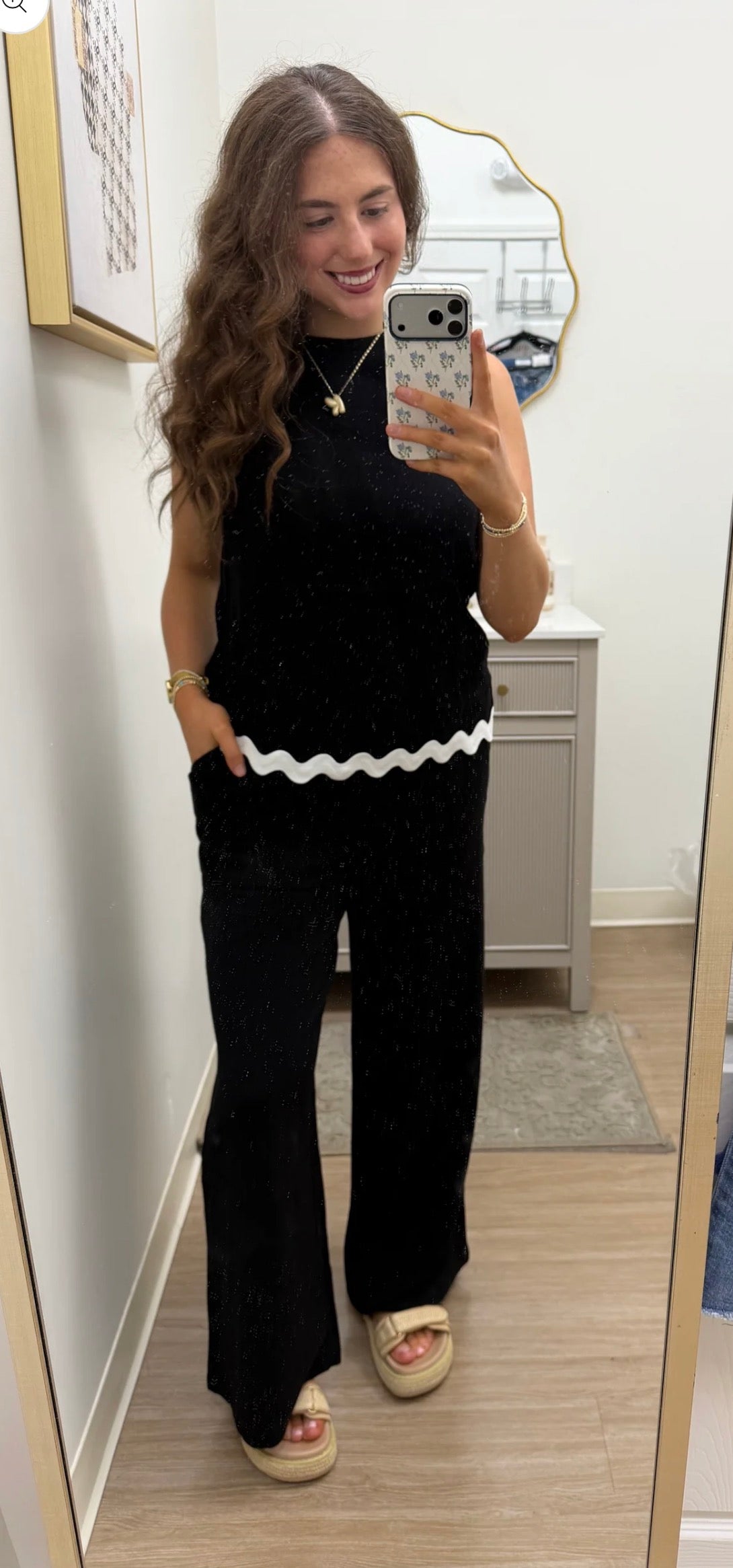 Ric Rac Black Pants Set