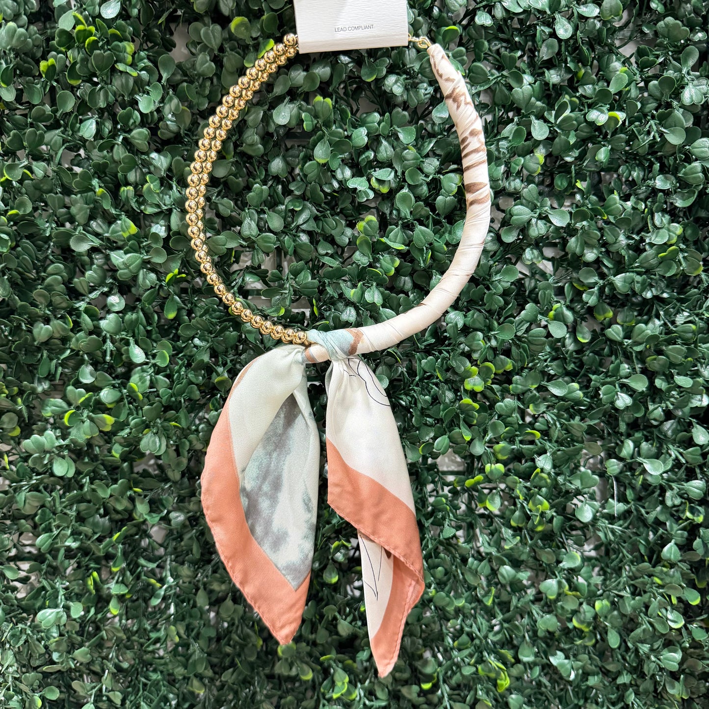 Scarf Wrapped Necklace | Ivory & Copper