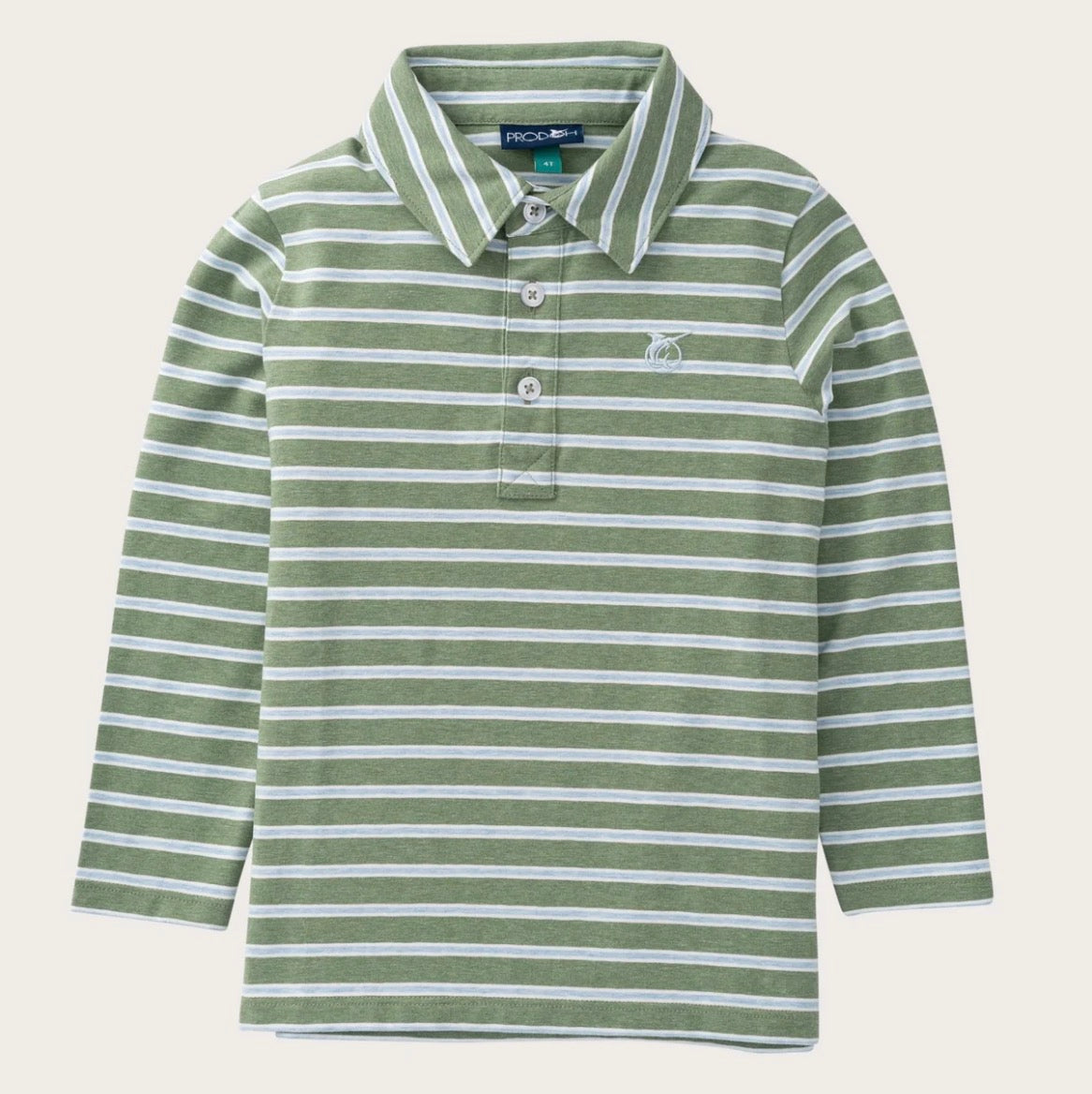 Long Sleeve Polo Blue & Hedge Green-Prodoh