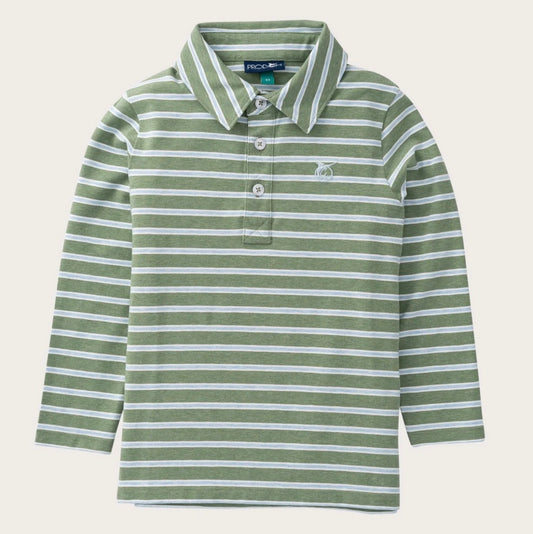 Long Sleeve Polo Blue & Hedge Green-Prodoh