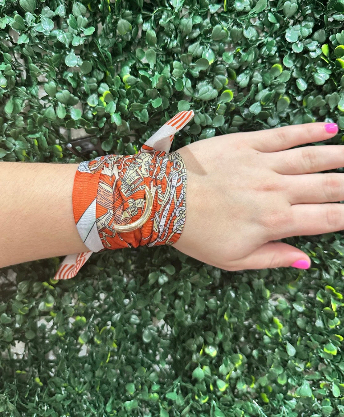 Orange Scarf Wrap Bracelet