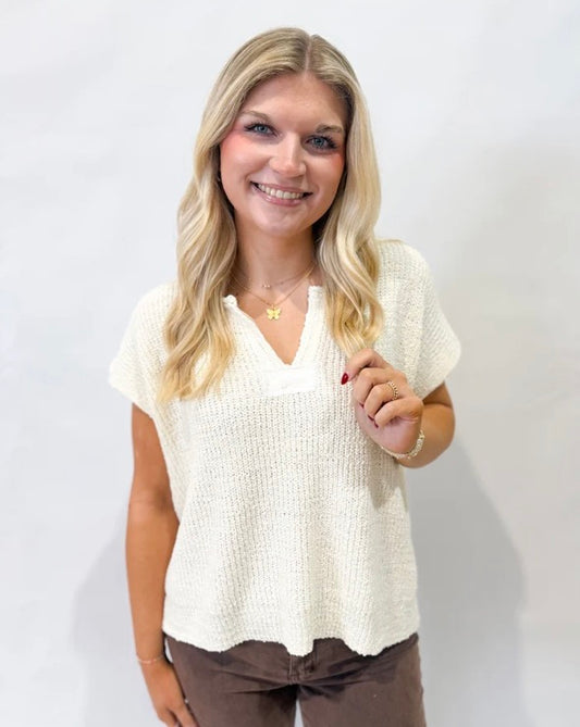 Ivory Back Patch Sweater