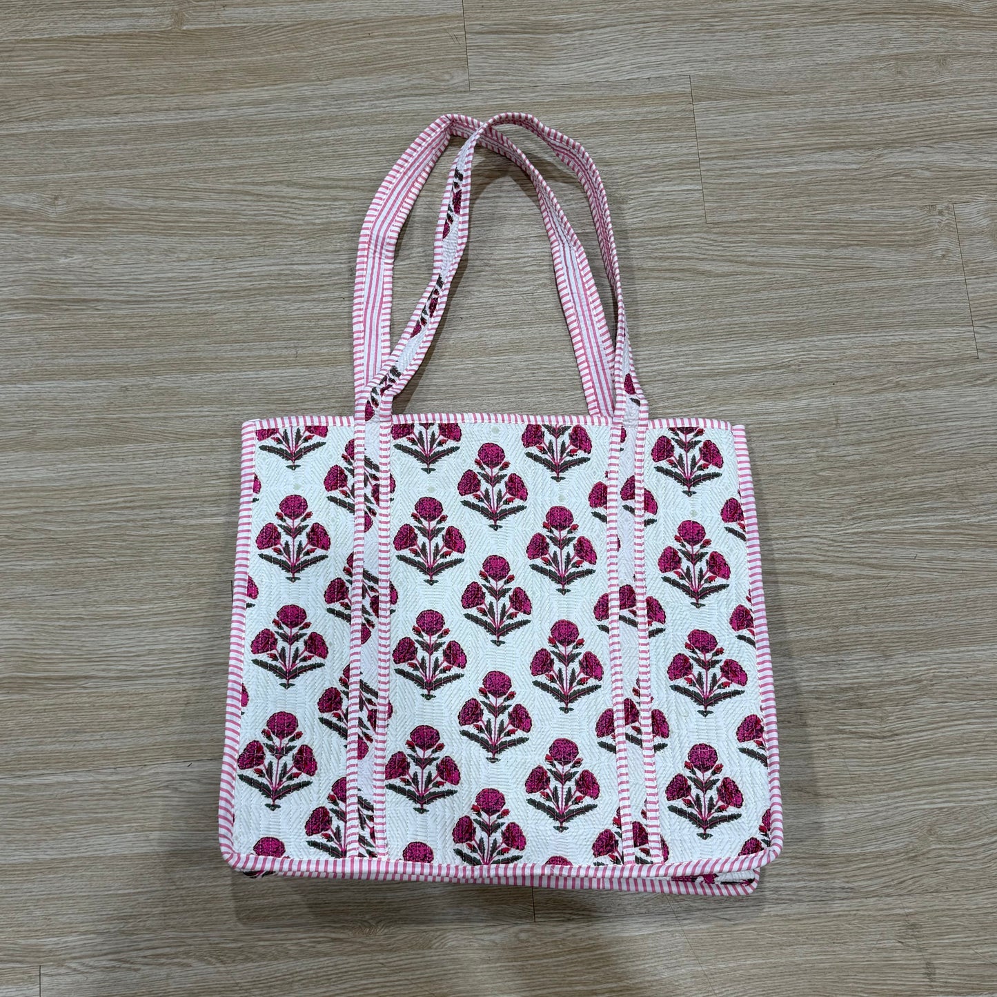 Large Pink Floral Tote