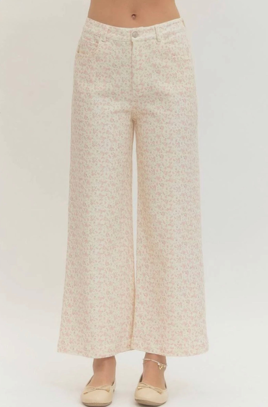 Pink Floral Denim Jeans