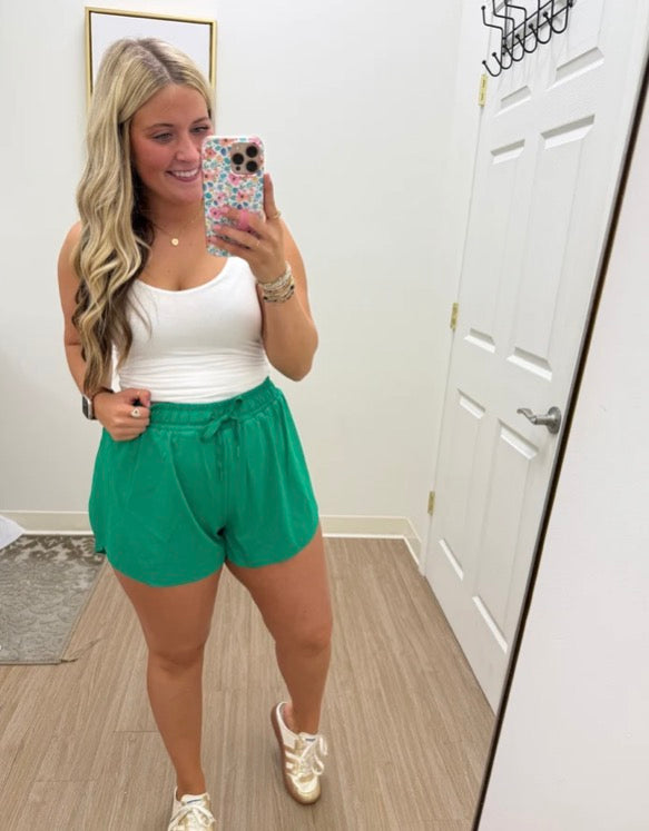 Green Activewear Shorts