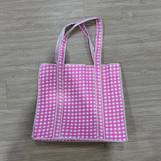 Large Pink Gingham Tote
