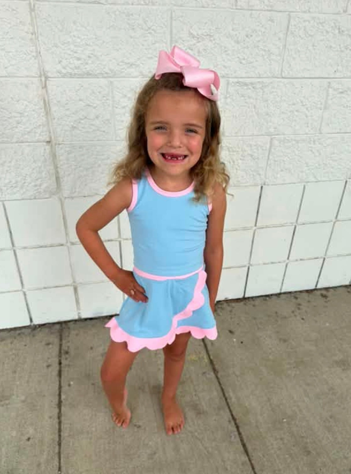 Cotton Candy Scallop Skort Set