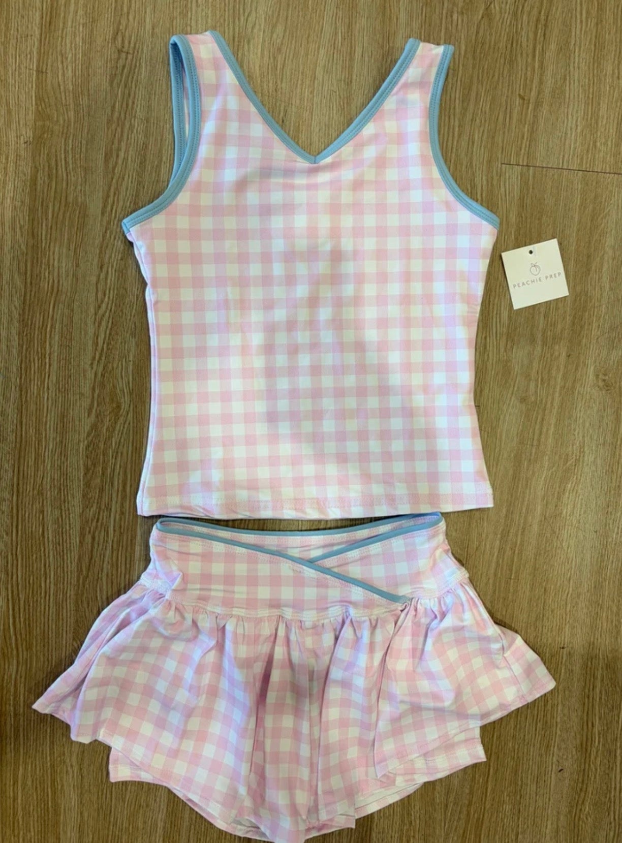 Arlie Pink Gingham Short Set