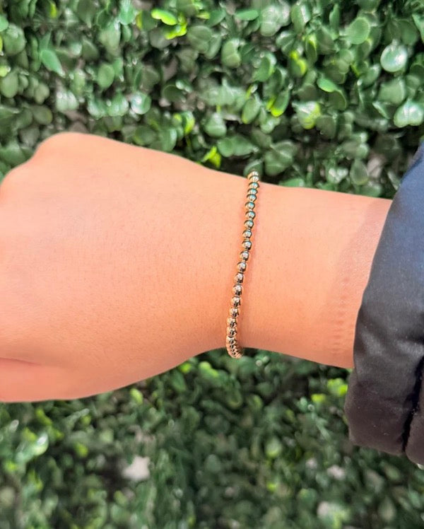 Medium Beaded Gold Bracelet