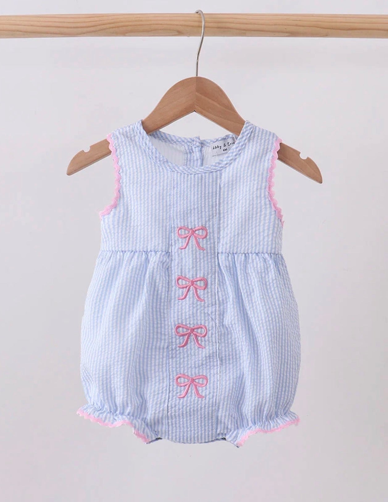 Blue/Pink Stripe Bow Bubble