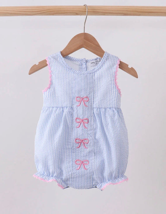 Blue/Pink Stripe Bow Bubble