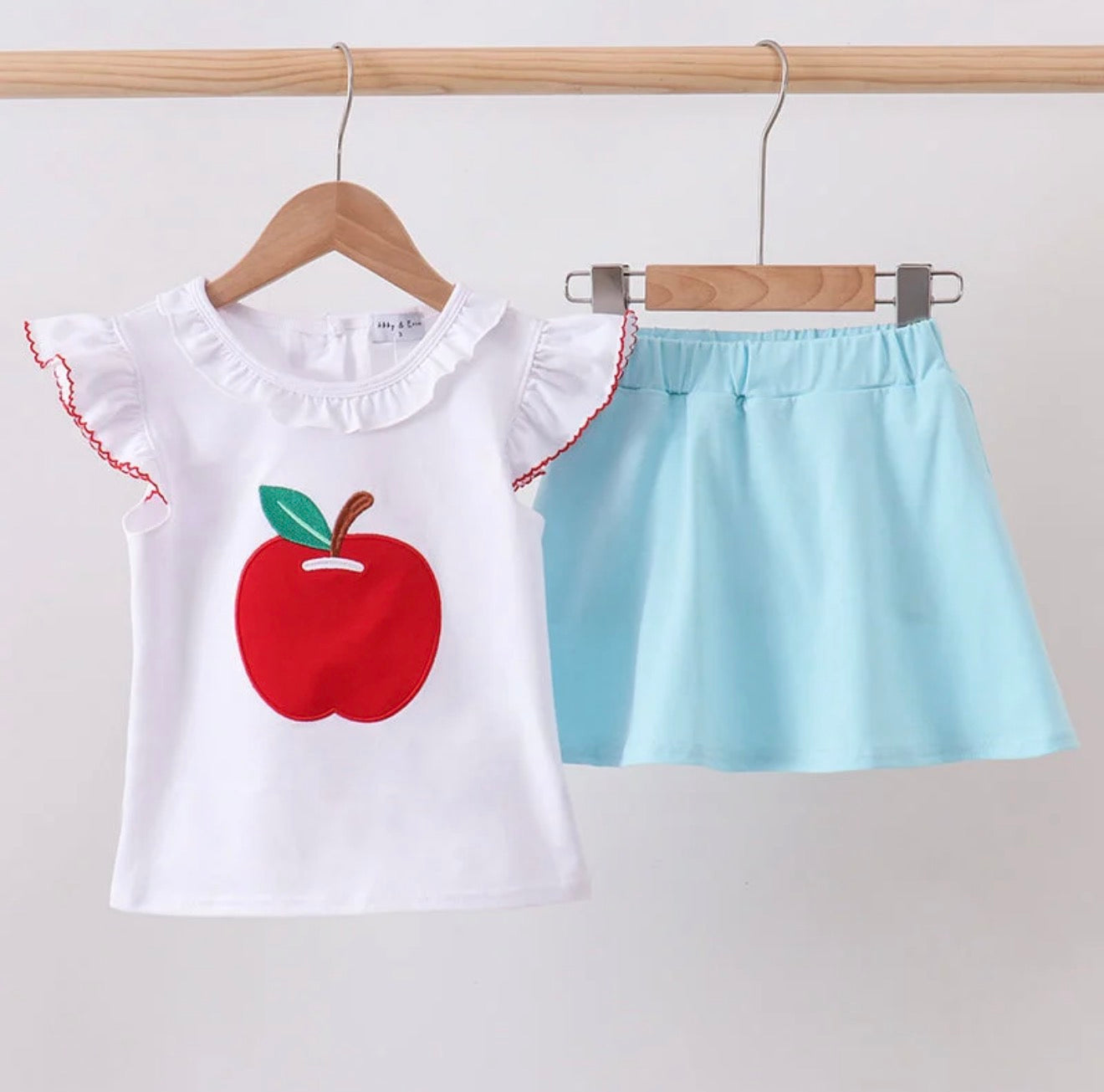 Blue Apple Appliqué Skort Set