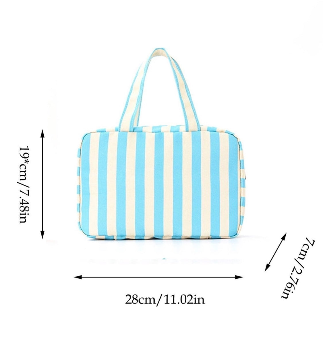 Blue Striped Shower Bag