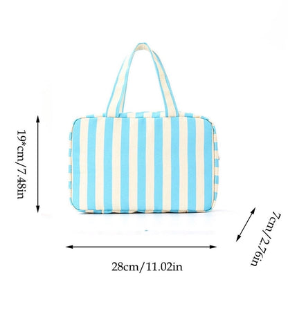 Blue Striped Shower Bag