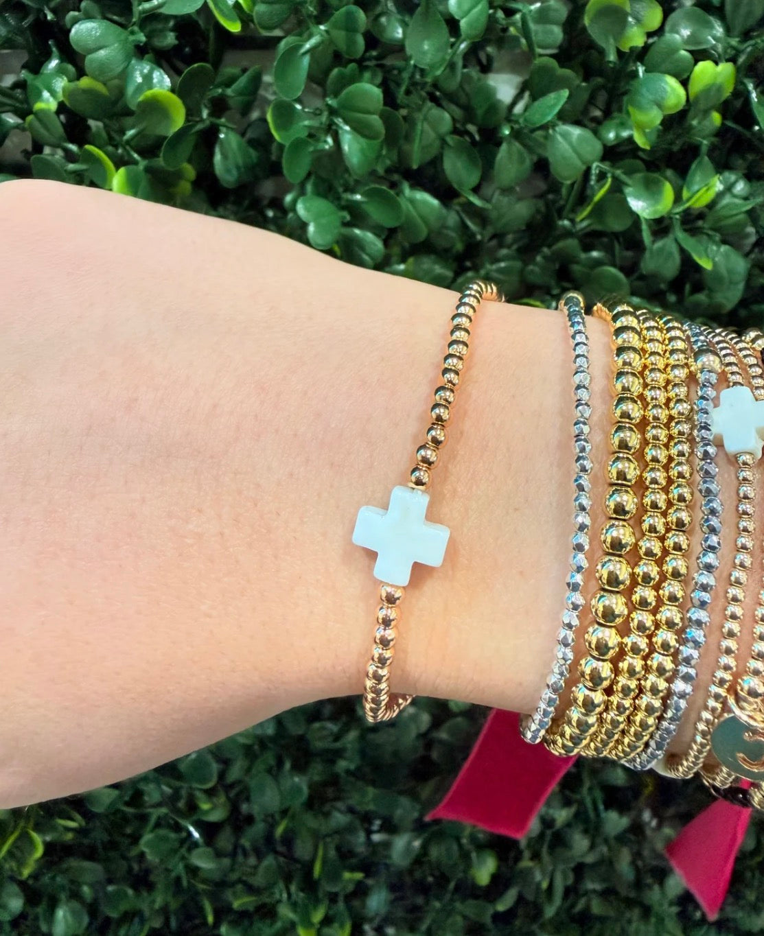 White Cross Bracelet
