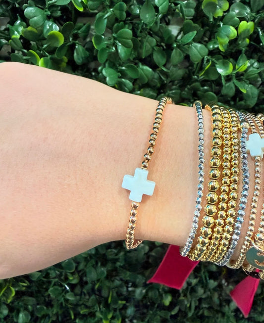 White Cross Bracelet