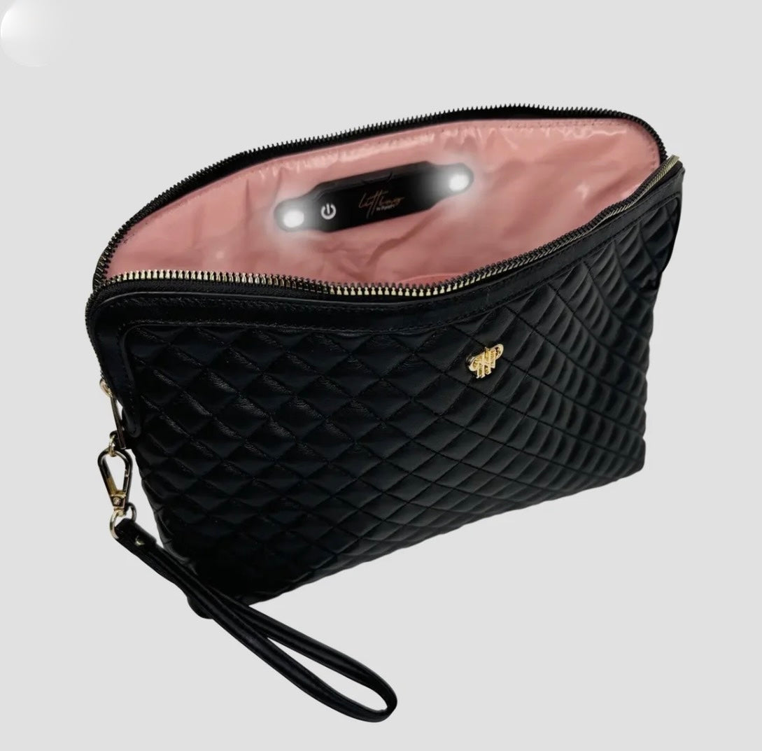 Timeless Quilted Litt Black Makeup Case