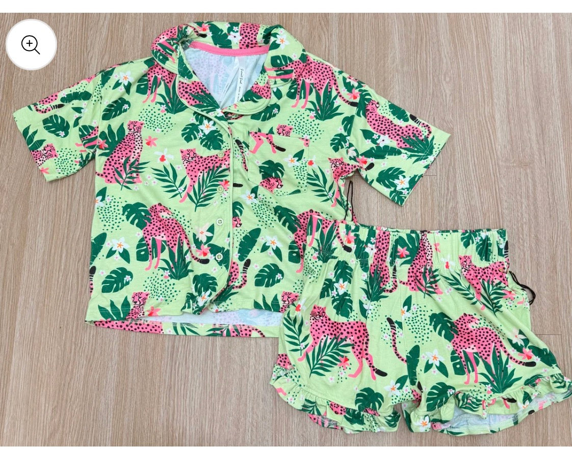 Youth Pink Jungle Pj Set
