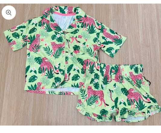 Youth Pink Jungle Pj Set