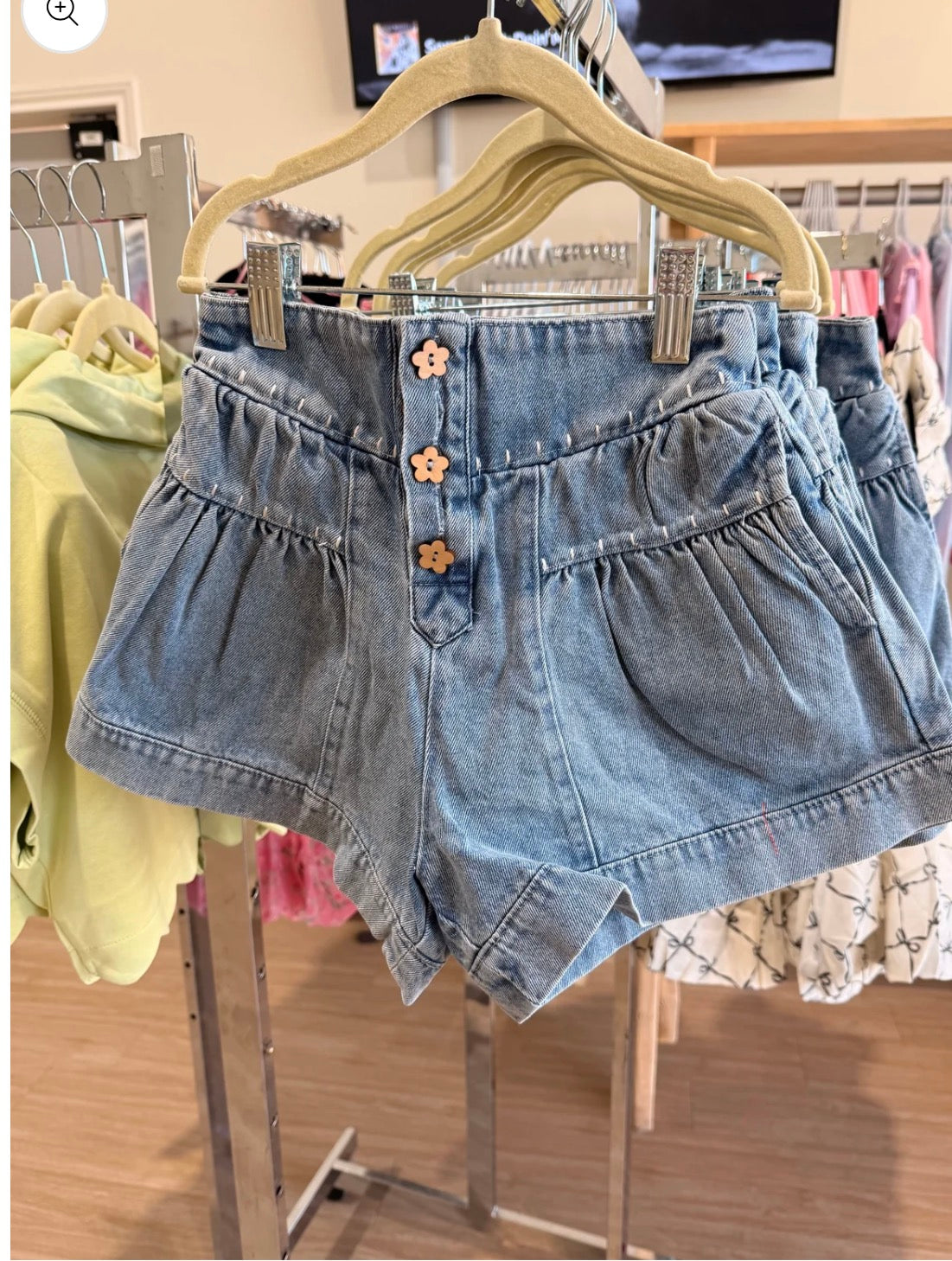 Youth Flower Power Denim Shorts