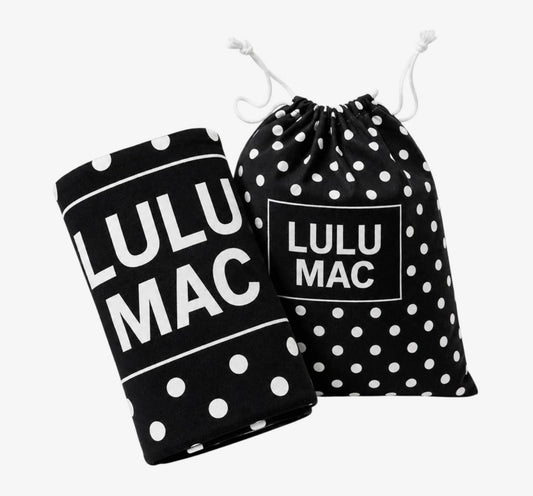 XL Beach Towel-Black/White Dots